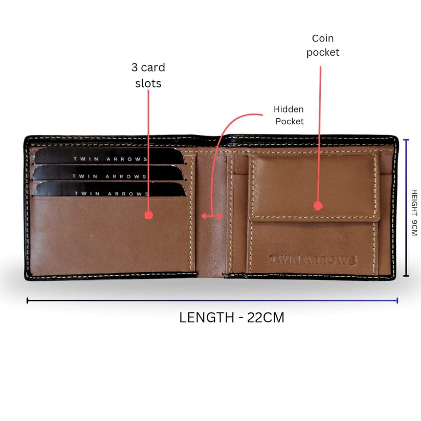 Men’s Genuine Leather Wallet (Double colour) Brown
