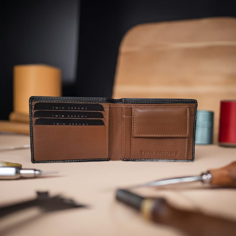 Men’s Genuine Leather Wallet (Double colour) Brown