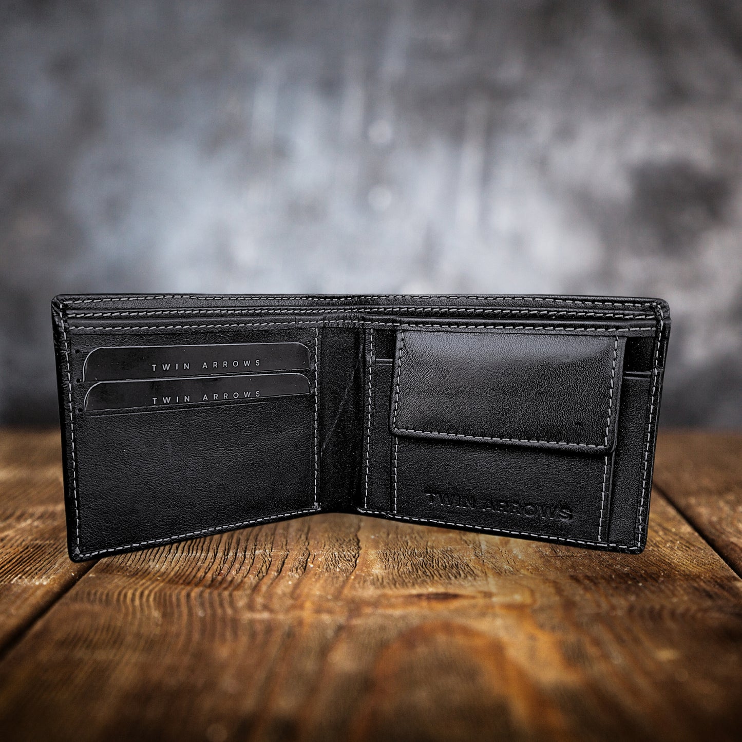 S22B9 - Men’s Genuine Leather Wallet (Luxury Black)